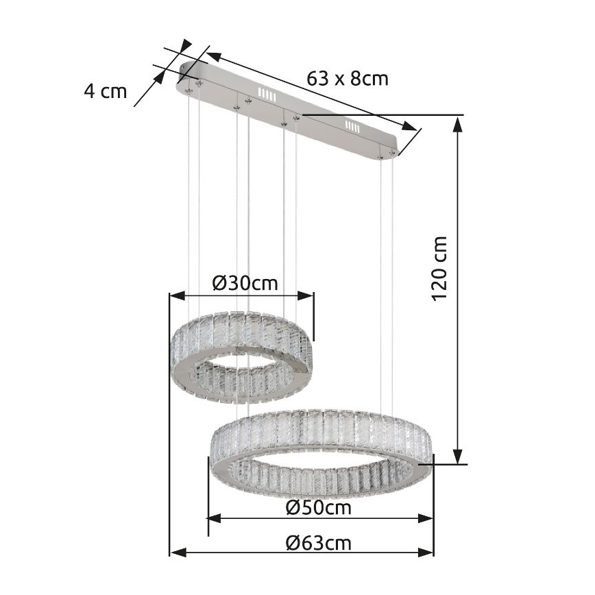 Globo - LED prigušiva luster na sajli LED/80W/230V 2700-6000K + daljinski upravljač