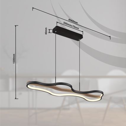 Globo - LED prigušiva luster na sajli LED/30W/230V 2700-6000K + daljinski upravljač