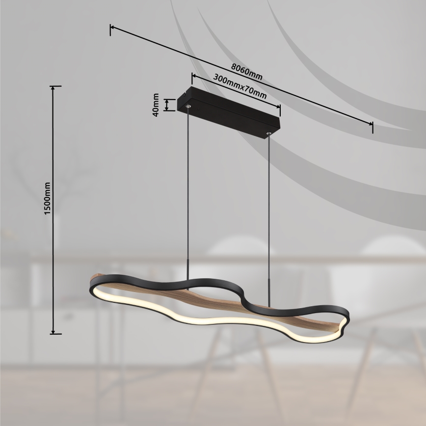 Globo - LED prigušiva luster na sajli LED/30W/230V 2700-6000K + daljinski upravljač