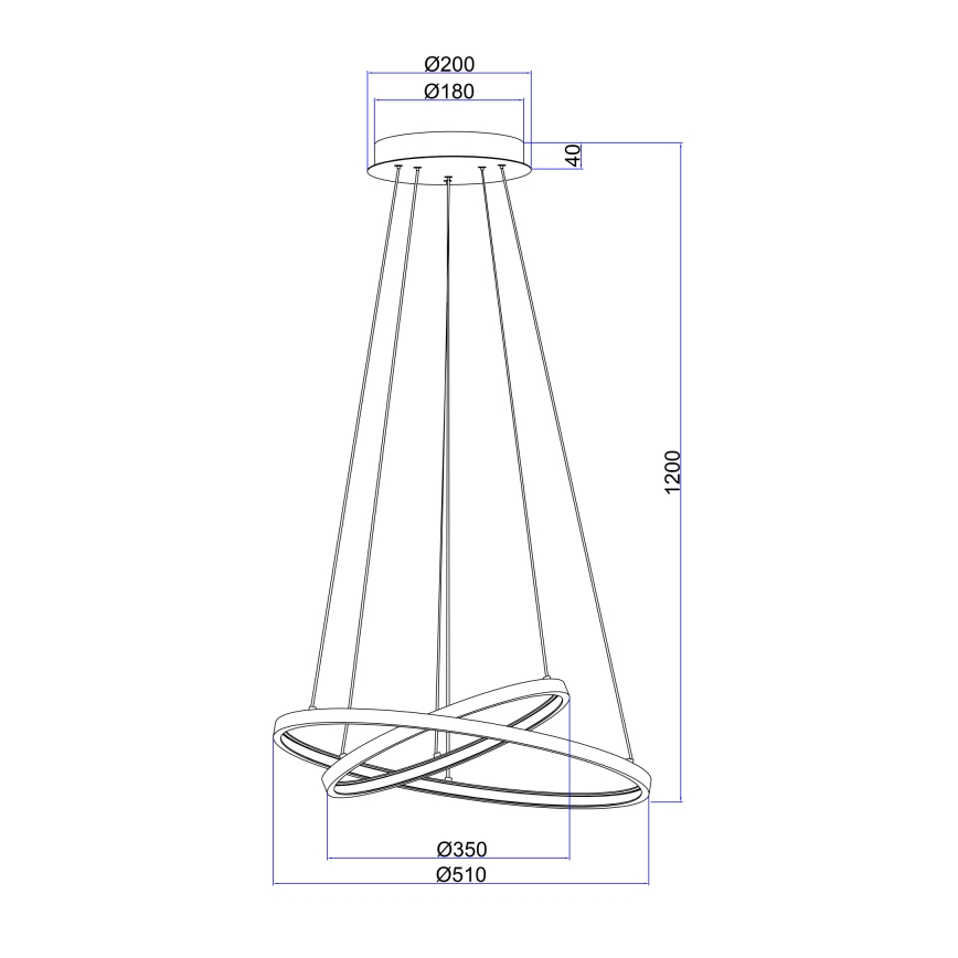 Globo - LED Prigušiva luster na sajli 2xLED/21W/230V