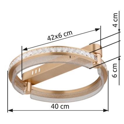 Globo - LED prigušiva kristalna plafonska svetiljka LED/36W/230V 2700K-6000K + daljinski upravljač