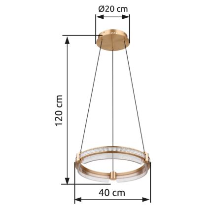 Globo - LED prigušiva kristalni luster na sajli LED/36W/230V 2700K-6000K + daljinski upravljač