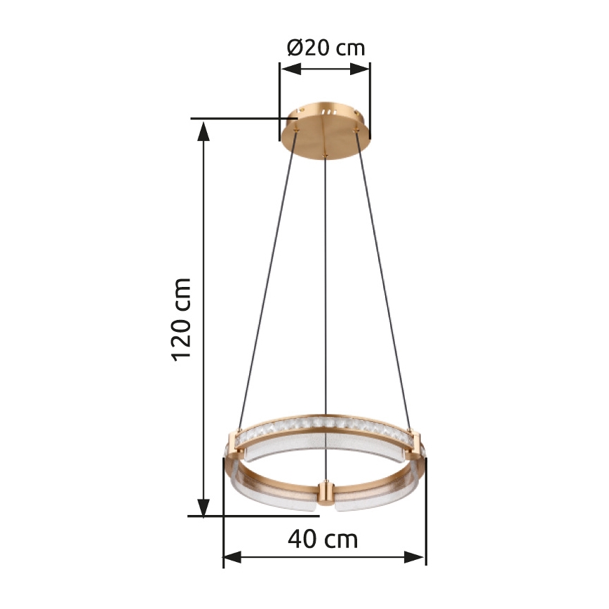 Globo - LED prigušiva kristalni luster na sajli LED/36W/230V 2700K-6000K + daljinski upravljač