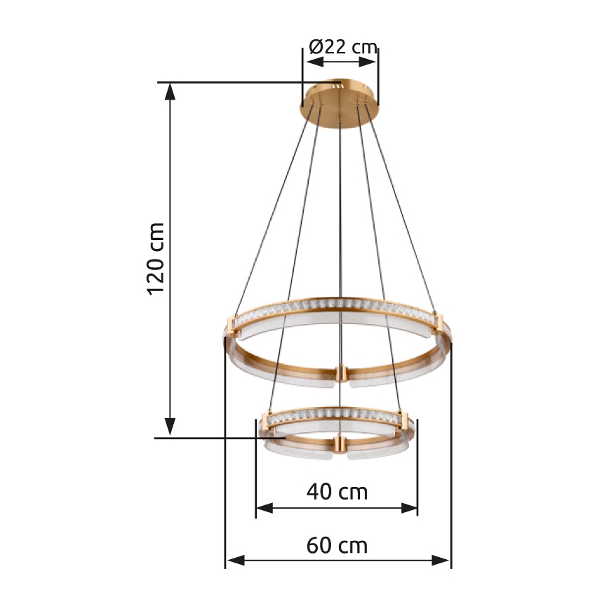 Globo - LED prigušiva kristalni luster na sajli LED/78W/230V 2700K-6000K + daljinski upravljač