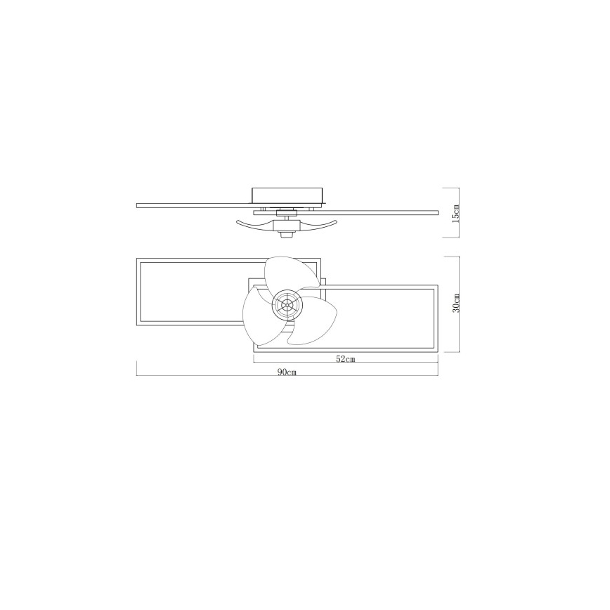 Globo - prigušiva LED plafonska lampa sa ventilatorom LED/38W/230V 3000-6500K + daljinski upravljač