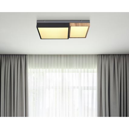 Globo 67286-30 - LED stropna svetiljka GUNDI LED/30W/230V 35x65 cm braon/crna