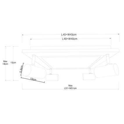 Globo - LED spot svetlo 4xGU10/5W/230V + LED/24W/230V