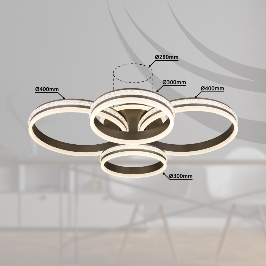 Globo - LED prigušiva plafonska svetiljka LED/90W/230V 2700K-6000K + daljinski upravljač