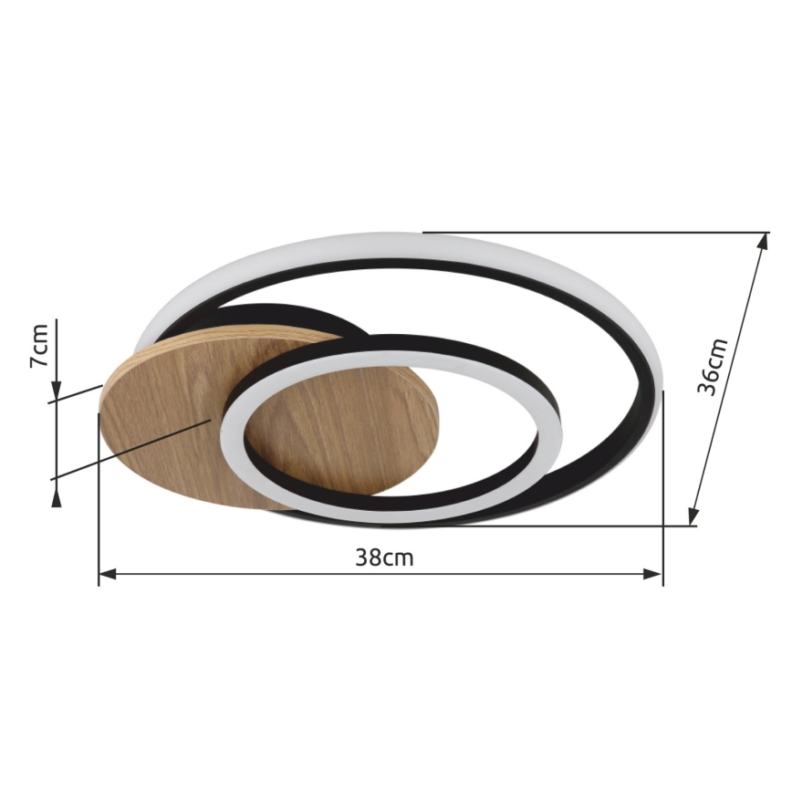 Globo - LED plafonsko svetlo LED/24W/230V crna