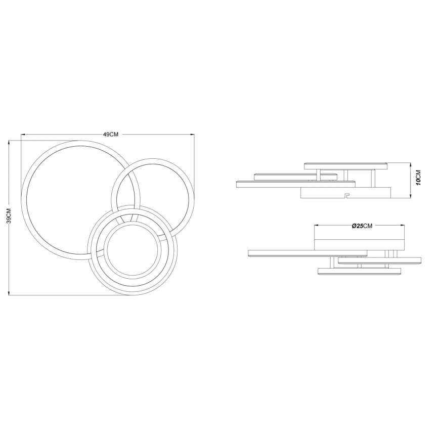 Globo - LED plafonska svetiljka LED/40W/230V 3000K 49x39 cm