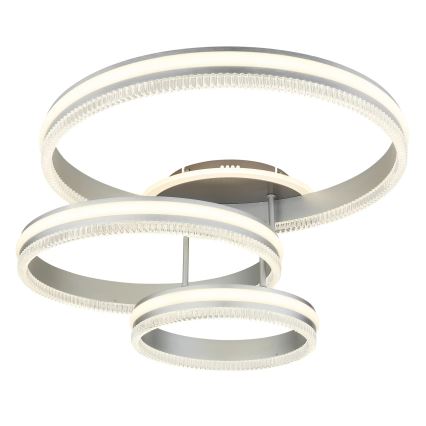 Globo - LED prigušiva stropna lampa LED/72W/230V 2700-6000K srebrna + daljinski upravljač