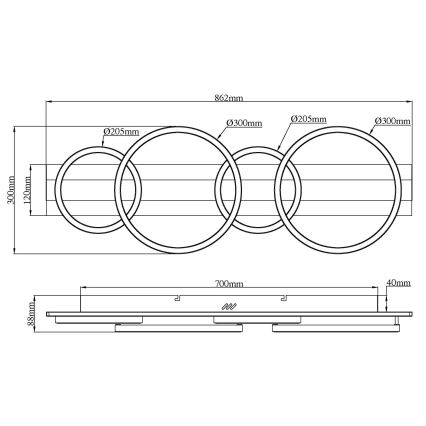 Globo - LED plafonsko svetlo LED/55W/230V 4000K 30x86,2 cm