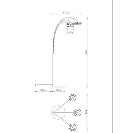 Globo - prigušiva podna LED lampa LED/35W/230V 3000/4000/6000K