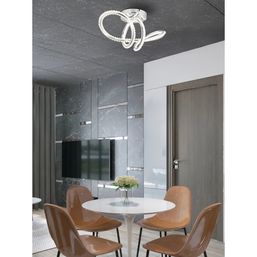 Globo - LED prigušiva stropna svetiljka LED/40W/230V 2700-6000K sjajni hrom + daljinski upravljač