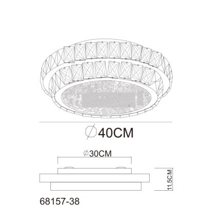 Globo - prigušiva stropna LED svetiljka LED/38W/230V 2700-6000K pr. 40 cm + daljinski upravljač