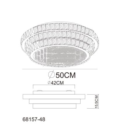 Globo - LED prigušiva plafonska svetiljka LED/48W/230V 2700-6000K Ø 50 cm bela + daljinski upravljač