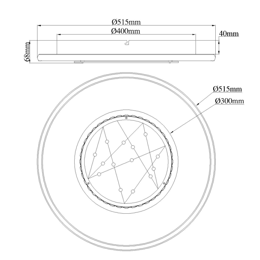 Globo - LED plafonsko svetlo LED/40W/230V 3000/4000/6000K prečnika 51,5 cm crna