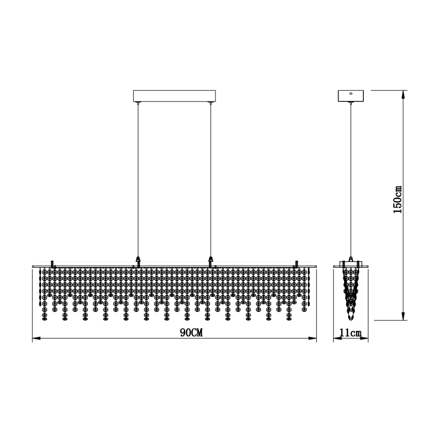 Globo - LED prigušiva kristalni luster na sajli LED/24W/230V 3000-6000K + daljinski upravljač