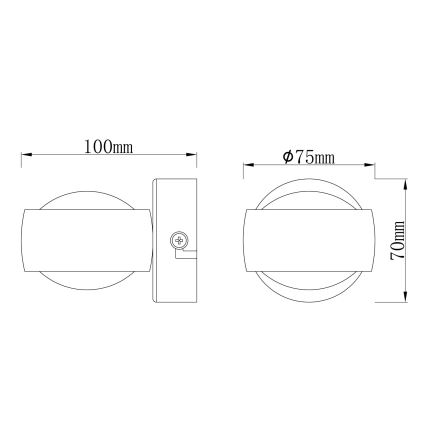 Globo - LED zidno svetlo LED/7W/230V 3000K crna