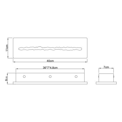 Globo - LED zidno svetlo LED/17W/230V 3000K 40 cm travertin
