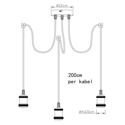 Globo A32-3 - Luster na sajli OLIVER 3xE27/40W/230V pauk