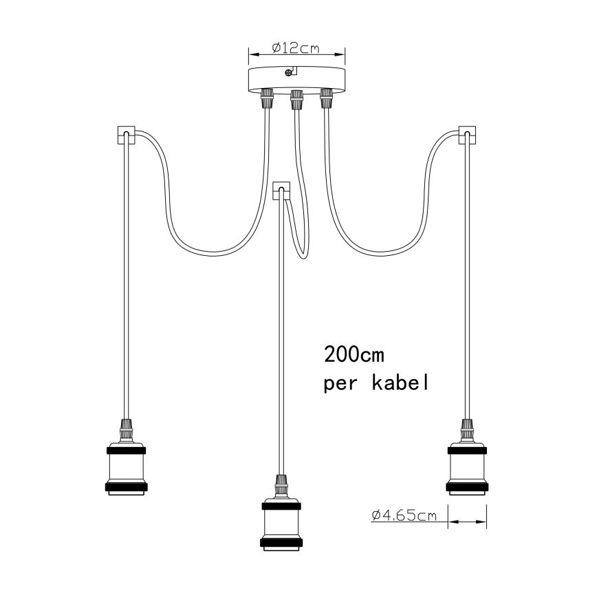 Globo A32-3 - Luster na sajli OLIVER 3xE27/40W/230V pauk