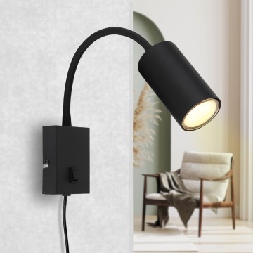 Globo - Fleksibilna zidna lampa 1xGU10/25W/230V crna