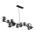 Globo - LED luster na sajli 13xG9/3,5W/230V zadimljeno staklo/crna