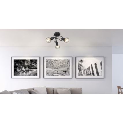 Globo - LED Plafonski luster 3xE14/6W/230V crna