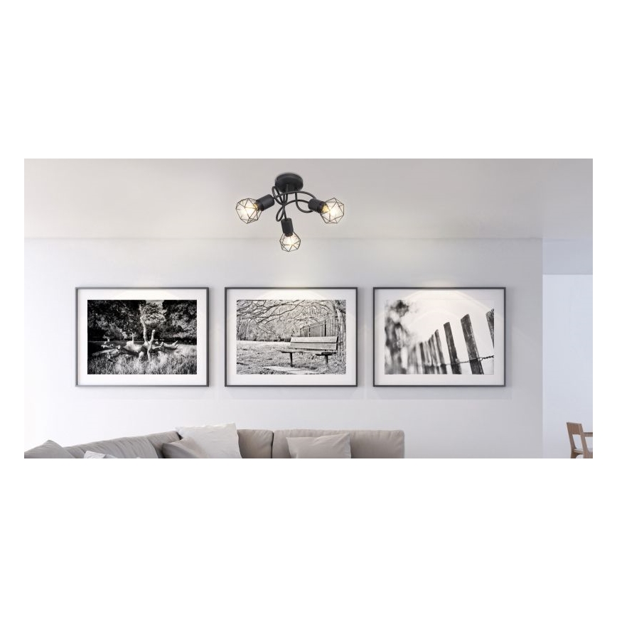 Globo - LED Plafonski luster 3xE14/6W/230V crna