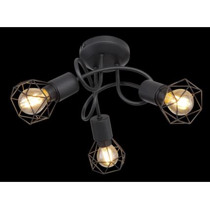 Globo - LED Plafonski luster 3xE14/6W/230V crna
