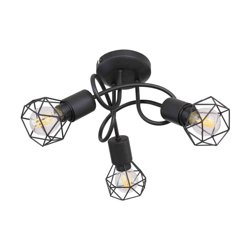 Globo - LED Plafonski luster 3xE14/6W/230V crna