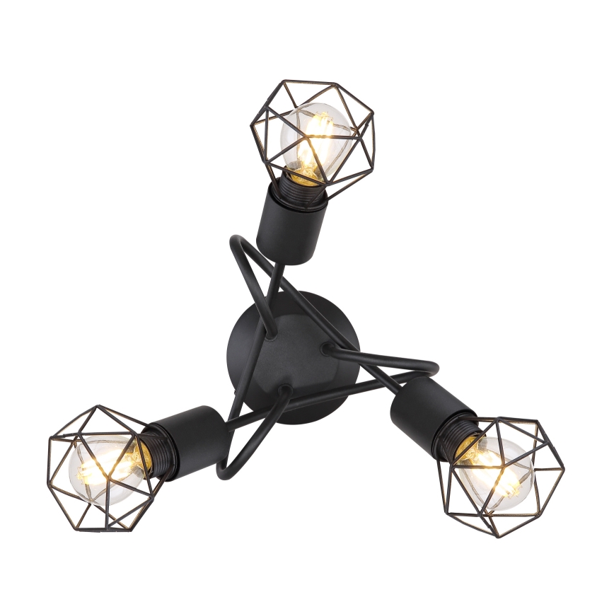 Globo - LED Plafonski luster 3xE14/6W/230V crna