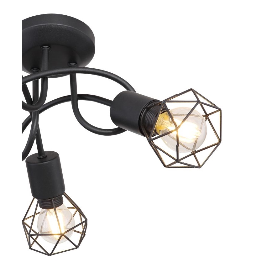 Globo - LED Plafonski luster 3xE14/6W/230V crna