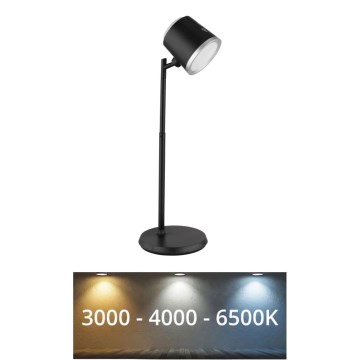 Globo - LED prigušiva dodirna stona lampa 4 u 1 LED/6W/3,7V 3000K/4000K/6500K 1500 mAh USB crna