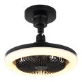 Globo - LED prigušiva plafonski ventilator LED/20W/230V 3000-6500K crna + daljinski upravljač