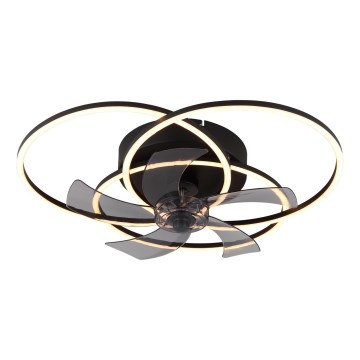 Globo - LED prigušiva plafonski ventilator LED/40W/230V 3000-6500K crna + daljinski upravljač