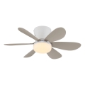 Globo - LED prigušiva plafonski ventilator LED/5W/230V 2700-6500K bež + daljinski upravljač