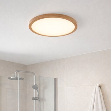 Globo - LED prigušiva stropna lampa za kupatilo LED/18W/230V prečnik 29,4 cm IP44 braon