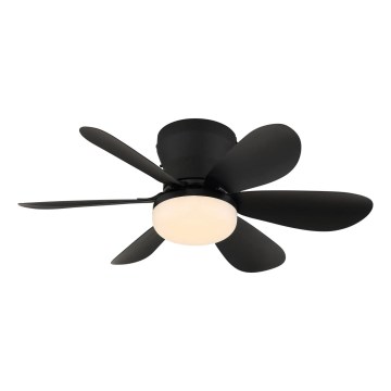 Globo - LED prigušiva stropni ventilator LED/5W/230V 2700-6500K crna + daljinski upravljač