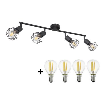Globo - LED spot svetiljka 4xE14/6W/230V crna