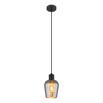 Globo - Luster na sajli 1xE27/40W/230V prečnik 13,5 cm crna