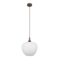 Globo - Luster na sajli 1xE27/60W/230V Ø 29 cm bela/braon