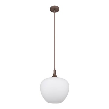 Globo - Luster na sajli 1xE27/60W/230V Ø 29 cm bela/braon