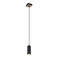Globo - Luster na sajli 1xGU10/35W/230V crna/braon