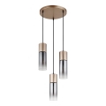 Globo - Luster na sajli 3xE27/25W/230V, bronzan, prečnik 30 cm