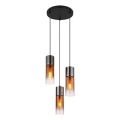 Globo - Luster na sajli 3xE27/25W/230V crni/bakarni