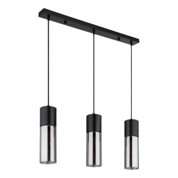 Globo - Luster na sajli 3xE27/25W/230V u crnoj boji