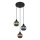 Globo - Luster na sajli 3xE27/25W/230V Ø 36 cm bakar/zelena/plava