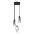 Globo - Luster na sajli, 3xE27/40W/230V, prečnik 25 cm, crna
